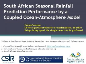 South African Seasonal Rainfall Prediction Performance by a