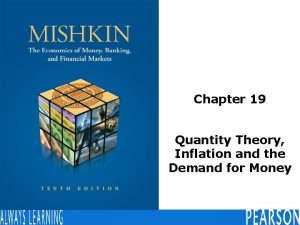 Chapter 19 Quantity Theory Inflation and the Demand