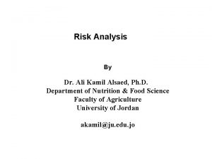 Risk Analysis By Dr Ali Kamil Alsaed Ph