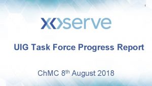 1 UIG Task Force Progress Report Ch MC