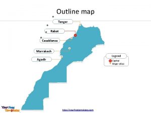 Outline map Tanger Rabat Casablanca Marrakech Legend Agadir