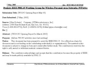 7 May 2003 doc IEEE 802 15 03193