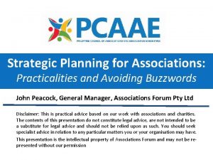 Strategic Planning for Associations Practicalities and Avoiding Buzzwords