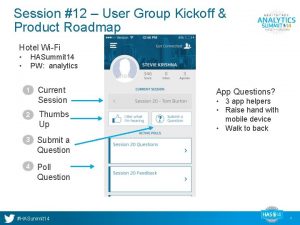 Session 12 User Group Kickoff Product Roadmap Hotel