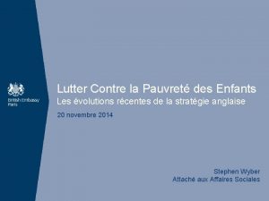 Lutter Contre la Pauvret des Enfants Les volutions