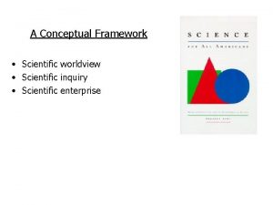 A Conceptual Framework Scientific worldview Scientific inquiry Scientific