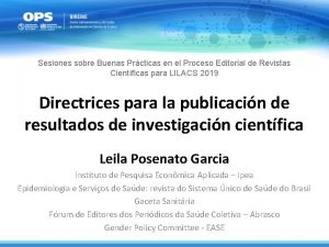 Sesiones sobre Buenas Prcticas en el Proceso Editorial