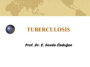 TUBERCULOSIS Prof Dr E Sevda zdoan TUBERCULOSIS Infectious
