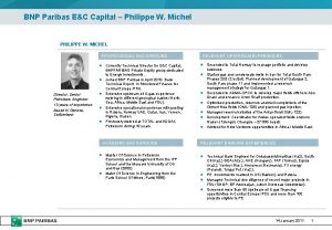 BNP Paribas EC Capital Philippe W Michel PHILIPPE