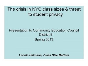 The crisis in NYC class sizes threat to