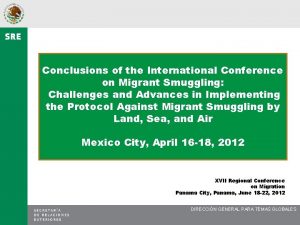 Conclusions of the International Conference on Migrant Smuggling