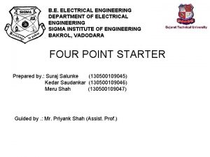 B E ELECTRICAL ENGINEERING DEPARTMENT OF ELECTRICAL ENGINEERING