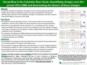 Streamflow in the Columbia River Basin Quantifying changes
