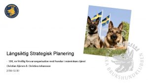 Lngsiktig Strategisk Planering SBK en frivillig frsvarsorganisation med