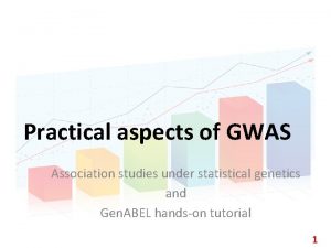 Practical aspects of GWAS Association studies under statistical
