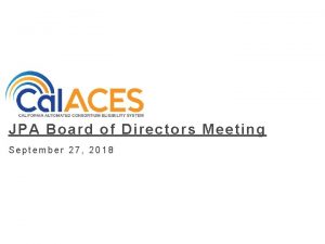 JPA Board of Directors Meeting September 27 2018