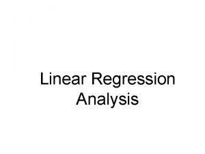 Linear Regression Analysis Scatter Plots and Correlation A