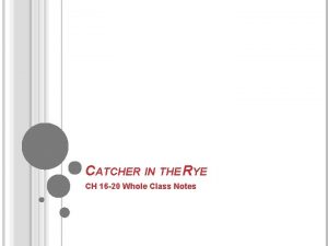 CATCHER IN THE RYE CH 16 20 Whole