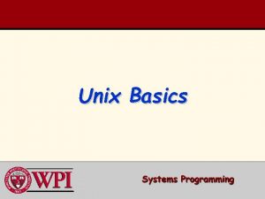 Unix Basics Unix Basics Unix directories Important Unix