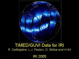 TIMEDGUVI Data for IRI R De Majistre L