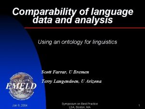 Comparability of language data and analysis Using an