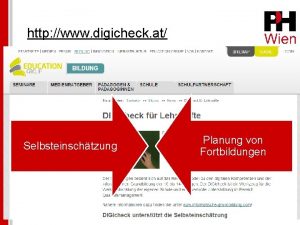 http www digicheck at Selbsteinschtzung Planung von Fortbildungen