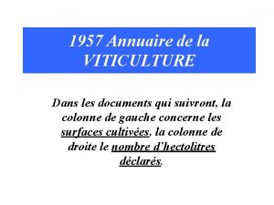 1957 Annuaire de la VITICULTURE Dans les documents