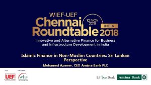 Islamic Finance in NonMuslim Countries Sri Lankan Perspective