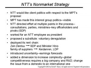 NTTs Nonmarket Strategy NTT would like client politics