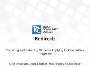 Redirect Preparing and Retaining Students Applying for Competitive