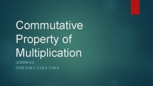 Commutative Property of Multiplication LESSON 4 3 CCSS