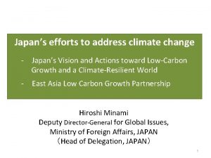 Japans efforts to address climate change Japans Vision