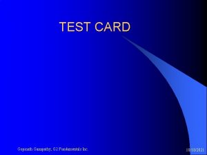 TEST CARD Gopinath Ganapathy G 2 Fundamentals Inc