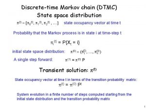 Discretetime Markov chain DTMC State space distribution pt