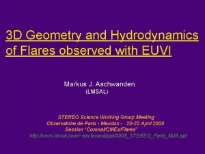 3 D Geometry and Hydrodynamics of Flares observed