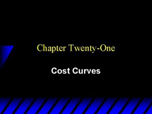 Chapter TwentyOne Cost Curves Types of Cost Curves