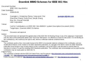 Downlink MIMO Schemes for IEEE 802 16 m