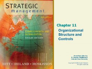 Chapter 11 Organizational Structure and Controls Power Point