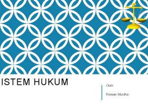 SISTEM HUKUM Oleh Riswan Munthe KELUARGA HUKUM Sistem
