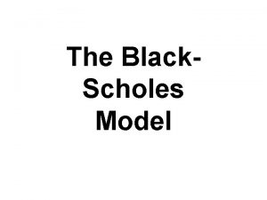 The Black Scholes Model Randomness matters in nonlinearity