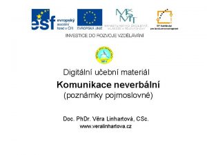 Digitln uebn materil Komunikace neverbln poznmky pojmoslovn Doc