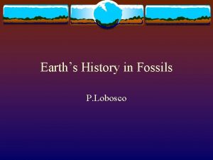 Earths History in Fossils P Lobosco Fossils v