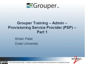 Grouper Training Admin Provisioning Service Provider PSP Part