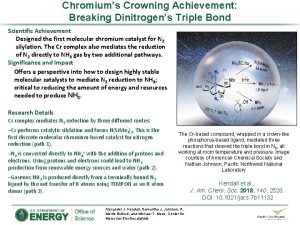 Chromiums Crowning Achievement Breaking Dinitrogens Triple Bond Scientific