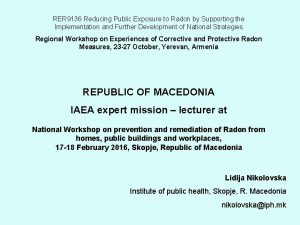 RER 9136 Reducing Public Exposure to Radon by