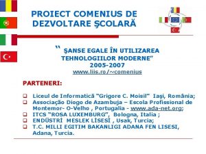 PROIECT COMENIUS DE DEZVOLTARE COLAR ANSE EGALE N