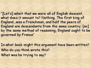 Lets admit that we were all of English