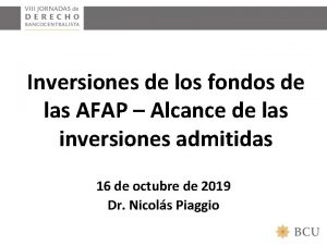 Inversiones de los fondos de las AFAP Alcance
