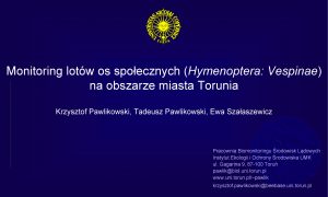 Monitoring lotw os spoecznych Hymenoptera Vespinae na obszarze