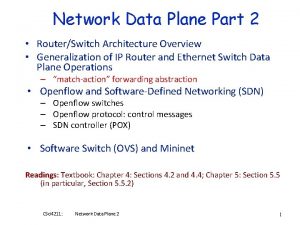 Network Data Plane Part 2 RouterSwitch Architecture Overview